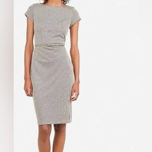 Express Houndstooth belted #officesiren dress. Worn once!